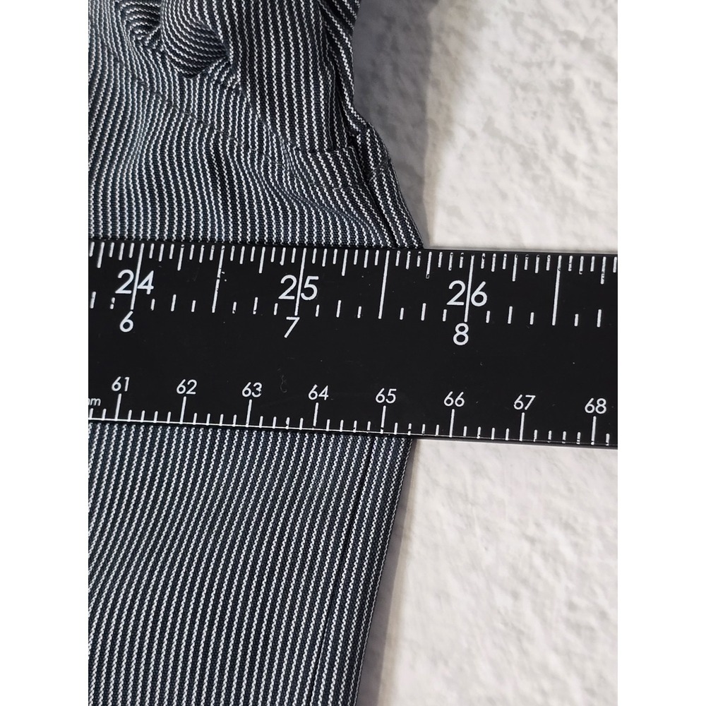 Breakwater Mens Shirt Pin Stripes Large Gray & Black Short Sleeve Rayon Button - Picture 14 of 16
